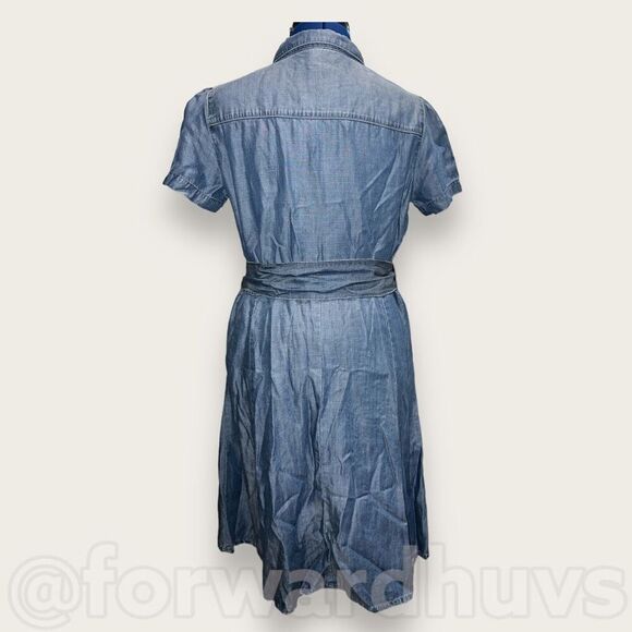 ESprit Light Weight Blue Button Down Dress Size 10 - Picture 3 of 11